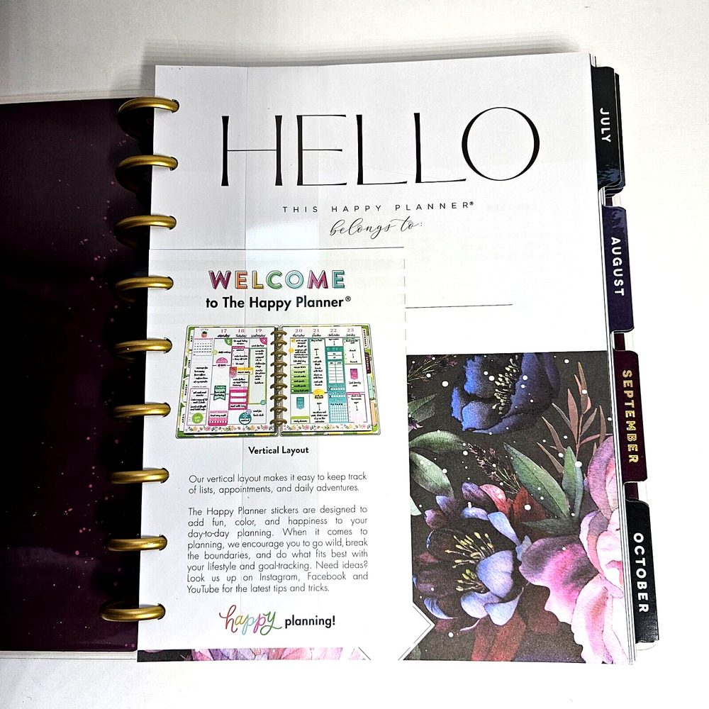 Happy Planner Surround Yourself with Beauty Classic Vertical 18 Mo July2021-2022 - Picture 4 of 6